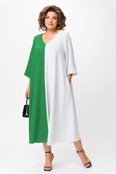 Платье Anastasia 1243.1 зелено-белый - фото 3