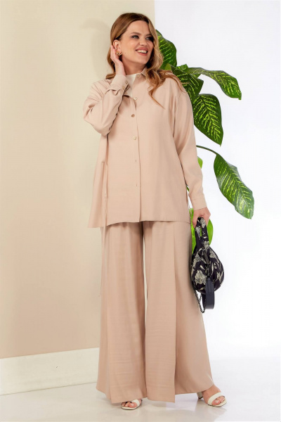 Брюки, рубашка Anastasia К976 бежевый - фото 6