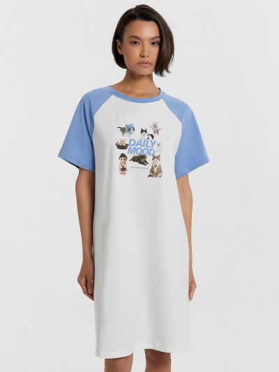 Сорочка Mark Formelle 572385/24-33467ПП-16 белый_св.синий_печать_3_сл_на_пол - фото 13