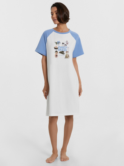 Сорочка Mark Formelle 572385/24-33467ПП-16 белый_св.синий_печать_3_сл_на_пол - фото 12