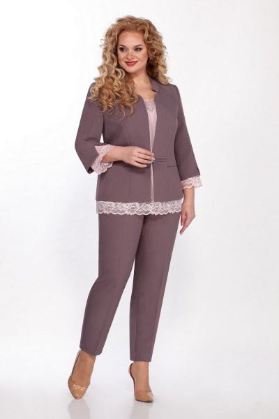 Блуза, брюки, жакет LaKona 11338 кофейный_с_пудрой - фото 1