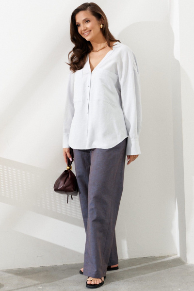 Блуза AltaModa 1036 серо-голубой - фото 3