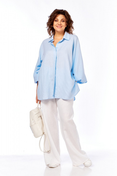 Блуза, брюки Диомант 2091 голубой_белый - фото 11