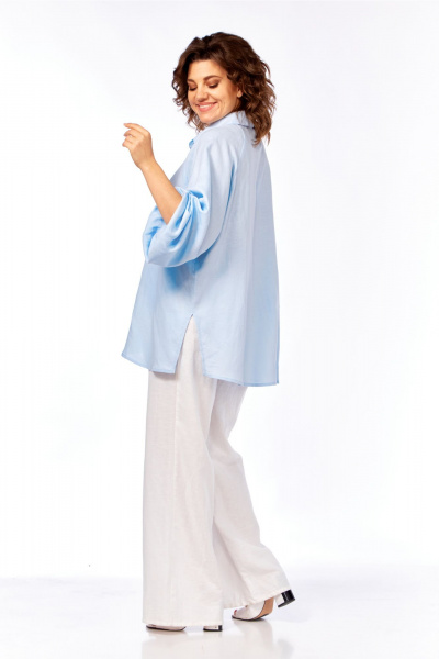 Блуза, брюки Диомант 2091 голубой_белый - фото 8
