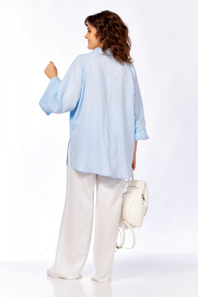 Блуза, брюки Диомант 2091 голубой_белый - фото 4