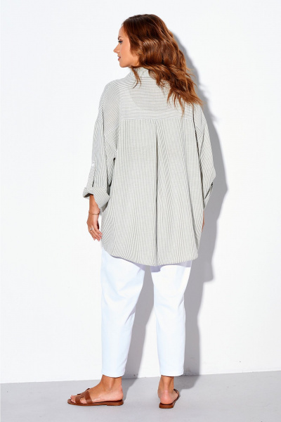 Брюки, рубашка Liona Style 898 оливка_полоска - фото 4