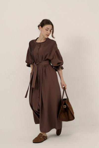 Платье ALIN 3001 шоколад - фото 4