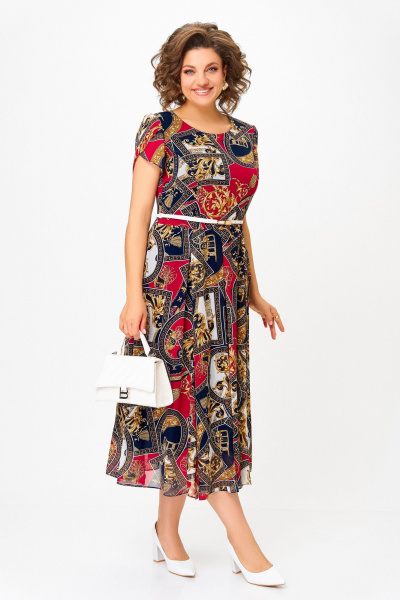 Платье Swallow 843.4 сине-бело-красный_принт - фото 2