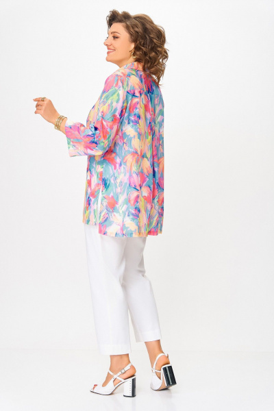 Блуза Swallow 859 многоцветный_цветочный_принт - фото 6