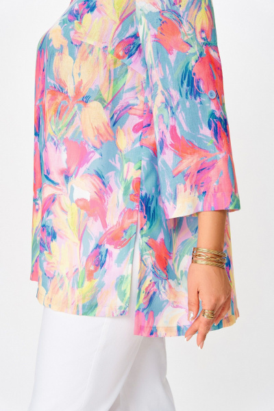 Блуза Swallow 859 многоцветный_цветочный_принт - фото 5