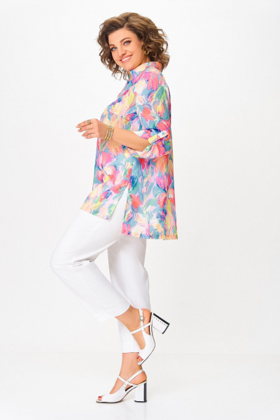 Блуза Swallow 859 многоцветный_цветочный_принт - фото 3