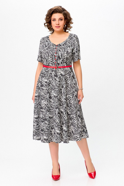 Летнее женское платье из вискозы с декоративным поясом Swallow 733 - фото 1