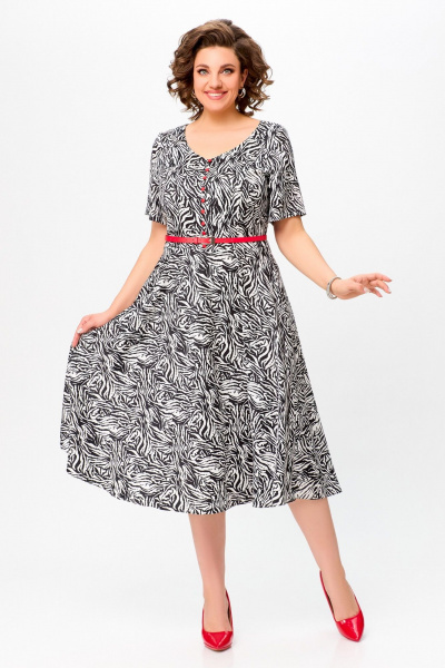 Летнее женское платье из вискозы с декоративным поясом Swallow 733 - фото 4