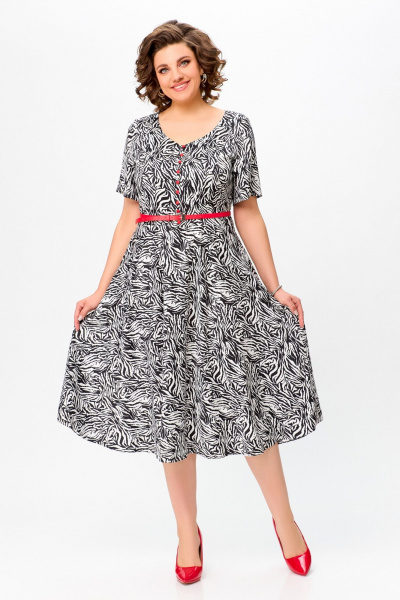 Летнее женское платье из вискозы с декоративным поясом Swallow 733 - фото 3