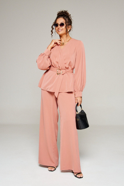 Блуза, брюки Beautiful&Free 6351 коралл - фото 1