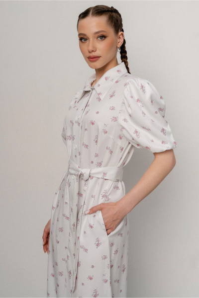 Платье JRSy 2553 розовые_бутоны_на_белом - фото 2