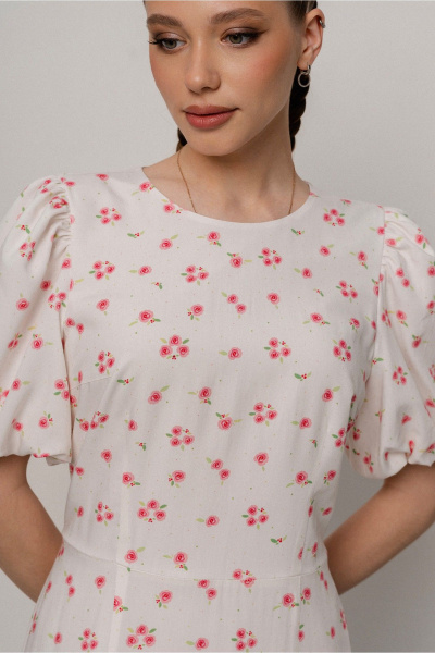 Платье JRSy 2572 розовые_цветочки_на_белом - фото 2