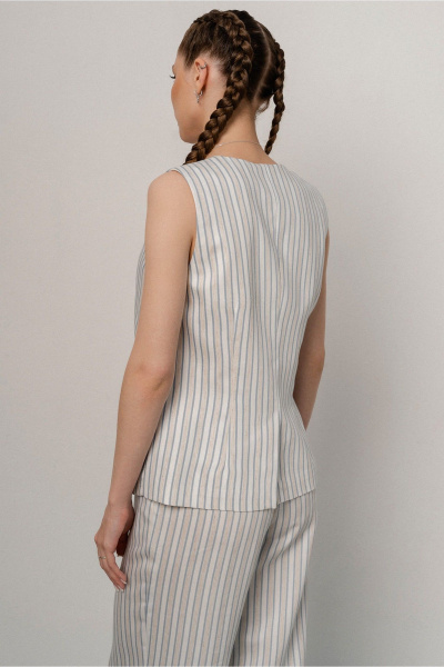 Жилет JRSy 2575 голубо-бело-бежевая_полоса - фото 3