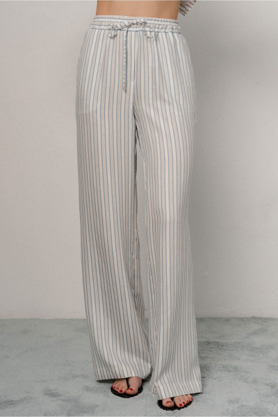 Брюки JRSy 2576 голубо-бело-бежевая_полоса - фото 2