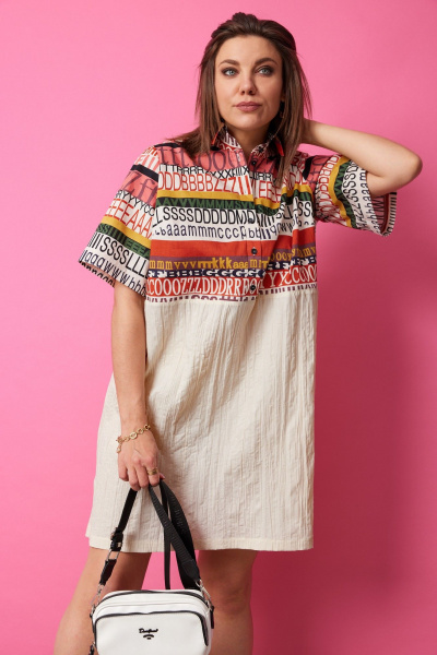 Платье BegiModa 1054 шампань - фото 4