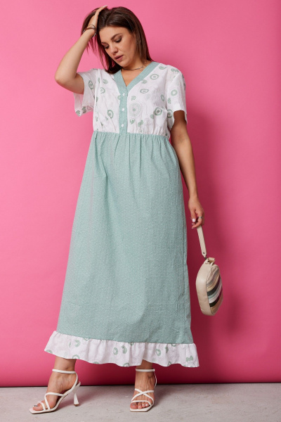 Платье BegiModa 1055 шалфей - фото 6