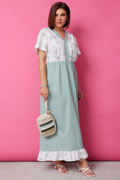 Платье BegiModa 1055 шалфей - фото 5