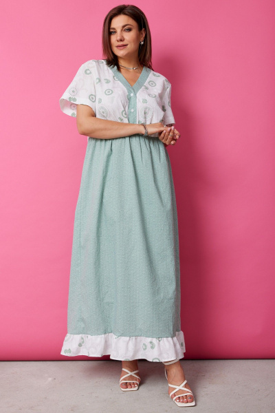 Платье BegiModa 1055 шалфей - фото 4