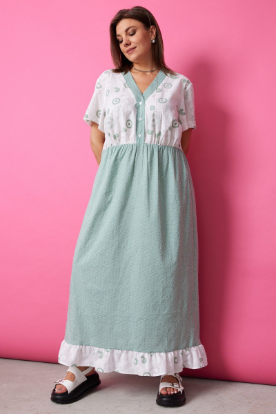 Платье BegiModa 1055 шалфей - фото 3