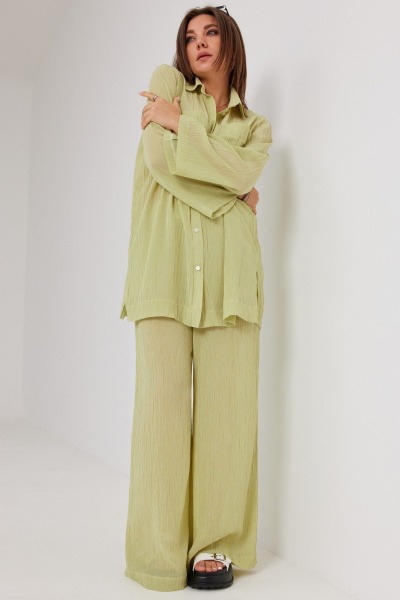 Блуза, брюки BegiModa 3095 олива - фото 5