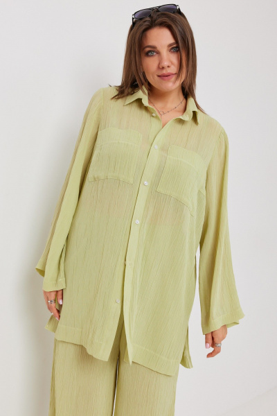 Блуза, брюки BegiModa 3095 олива - фото 4