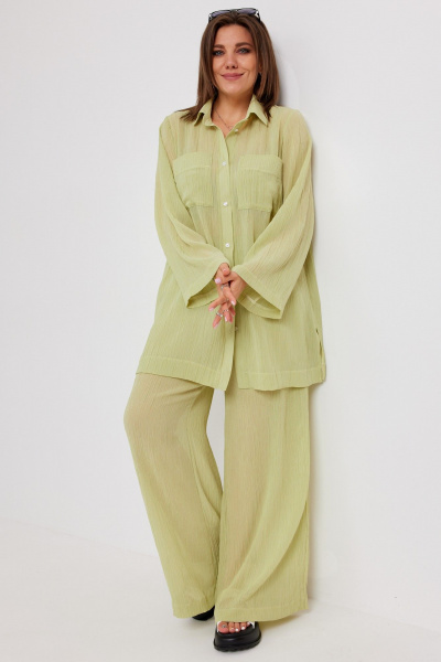 Блуза, брюки BegiModa 3095 олива - фото 3