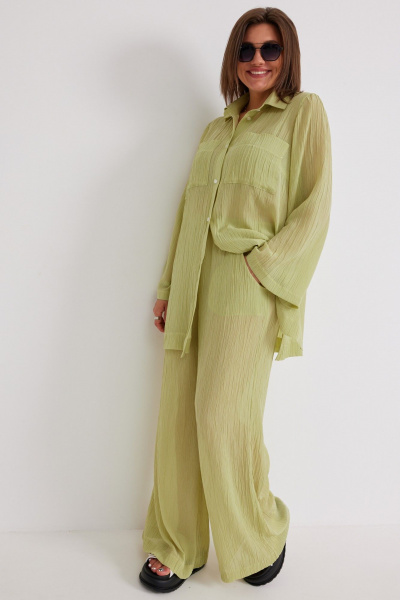 Блуза, брюки BegiModa 3095 олива - фото 2