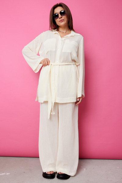 Блуза, брюки BegiModa 3095 пломбир - фото 2