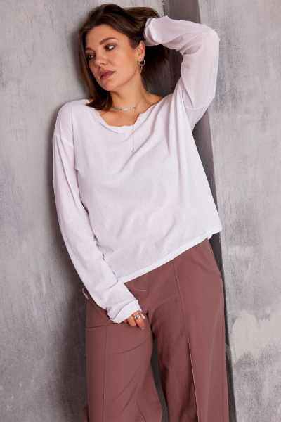 Лонгслив BegiModa 4129 белый - фото 1