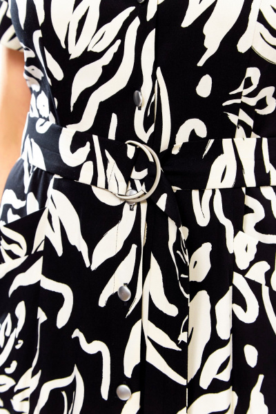 Платье Swallow 844.4 черный/молочный_принт - фото 6