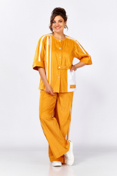 Брюки, жакет Lady Secret 25203 оран.апельсин+белый - фото 1