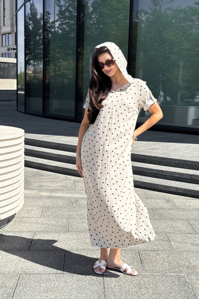 Платье Tammi 3Т119-25/3 бежевый_горошек - фото 7