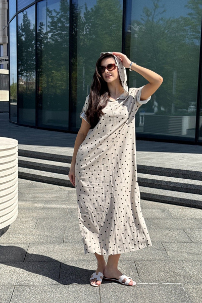 Платье Tammi 3Т119-25/3 бежевый_горошек - фото 3