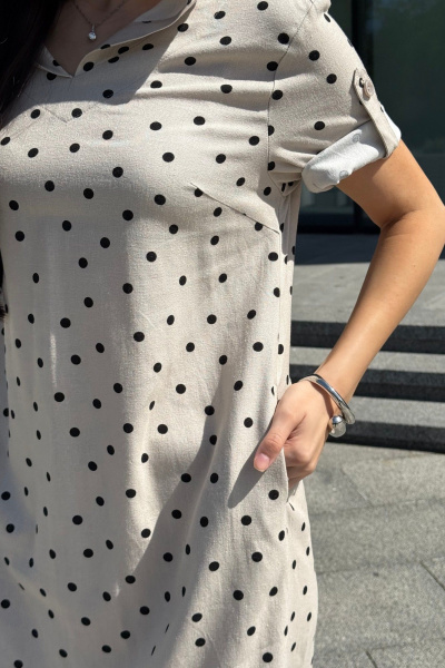 Платье Tammi 3Т119-25/3 бежевый_горошек - фото 2