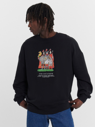 Свитшот Mark Formelle 121866/1/24-4100П-7(3) черный_печать_3_сл_на_пол_3_сл_на_спинке - фото 9