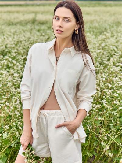 Рубашка Mark Formelle 122955-1/1/24-28374П-9 молочные_цветы_жаккард - фото 9