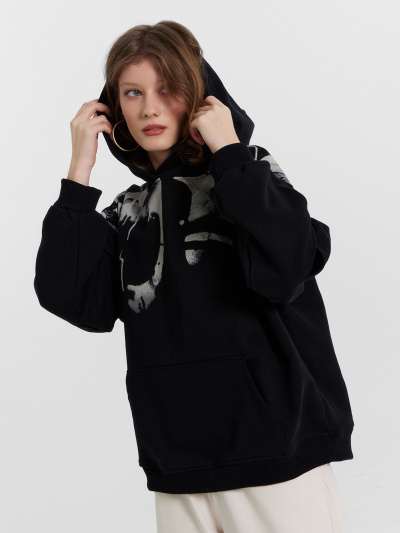 Худи Mark Formelle 122987/24-29342П-7 черный_печать_1_сл_на_пол_1сл_на_спинке - фото 122