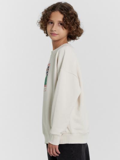 Свитшот Mark Formelle 123437/1/24-27360П-7 белый_песок_печать_3_сл_на_пол - фото 9