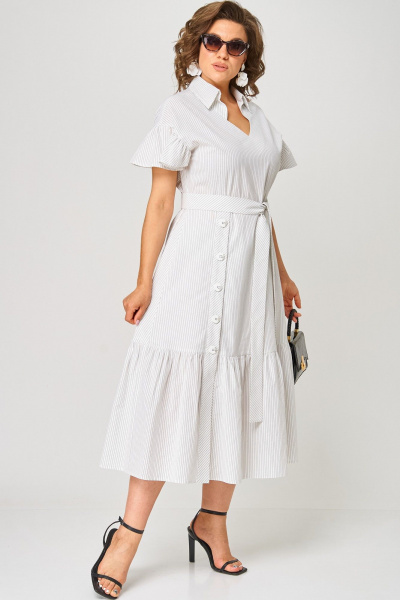 Платье EVA GRANT 7325О белый_полоска - фото 8