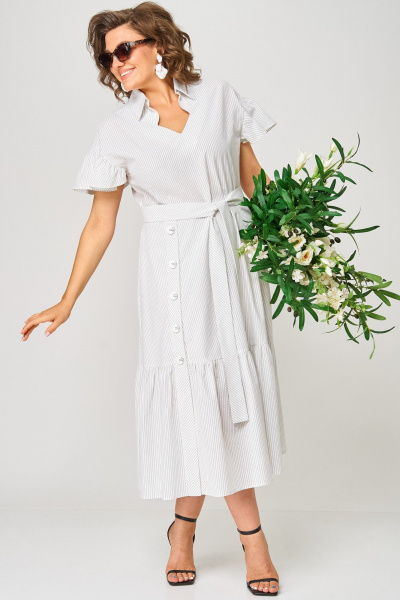 Платье EVA GRANT 7325О белый_полоска - фото 3