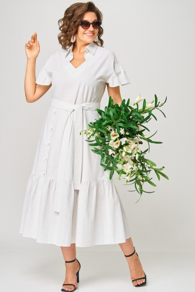 Платье EVA GRANT 7325О белый_полоска - фото 2