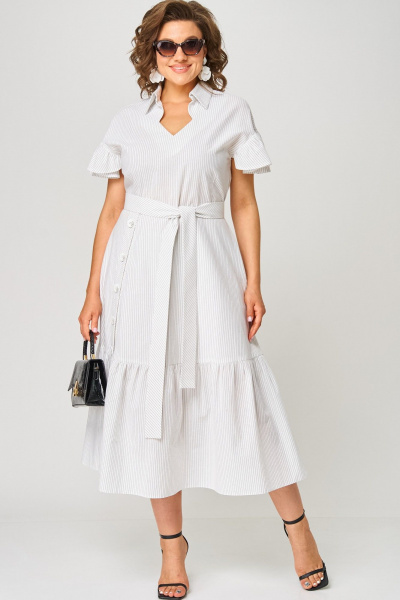Платье EVA GRANT 7325О белый_полоска - фото 1