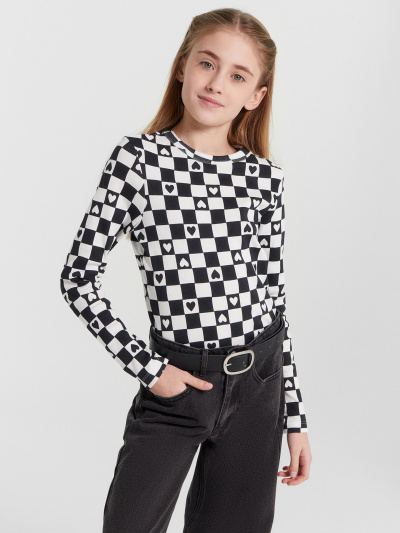 Лонгслив Mark Formelle 127917/1/24-27939П-1 черно_белая_клетка - фото 8