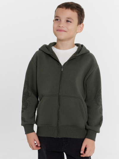 Толстовка Mark Formelle 363332/1/24-29264П-7П темный_хаки_печать_2_сл_на_ЛВ_рук_2сл_на_ПР_рук - фото 11