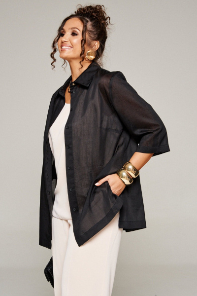 Блуза, брюки, топ Beautiful&Free 6359 черный+бежевый - фото 4